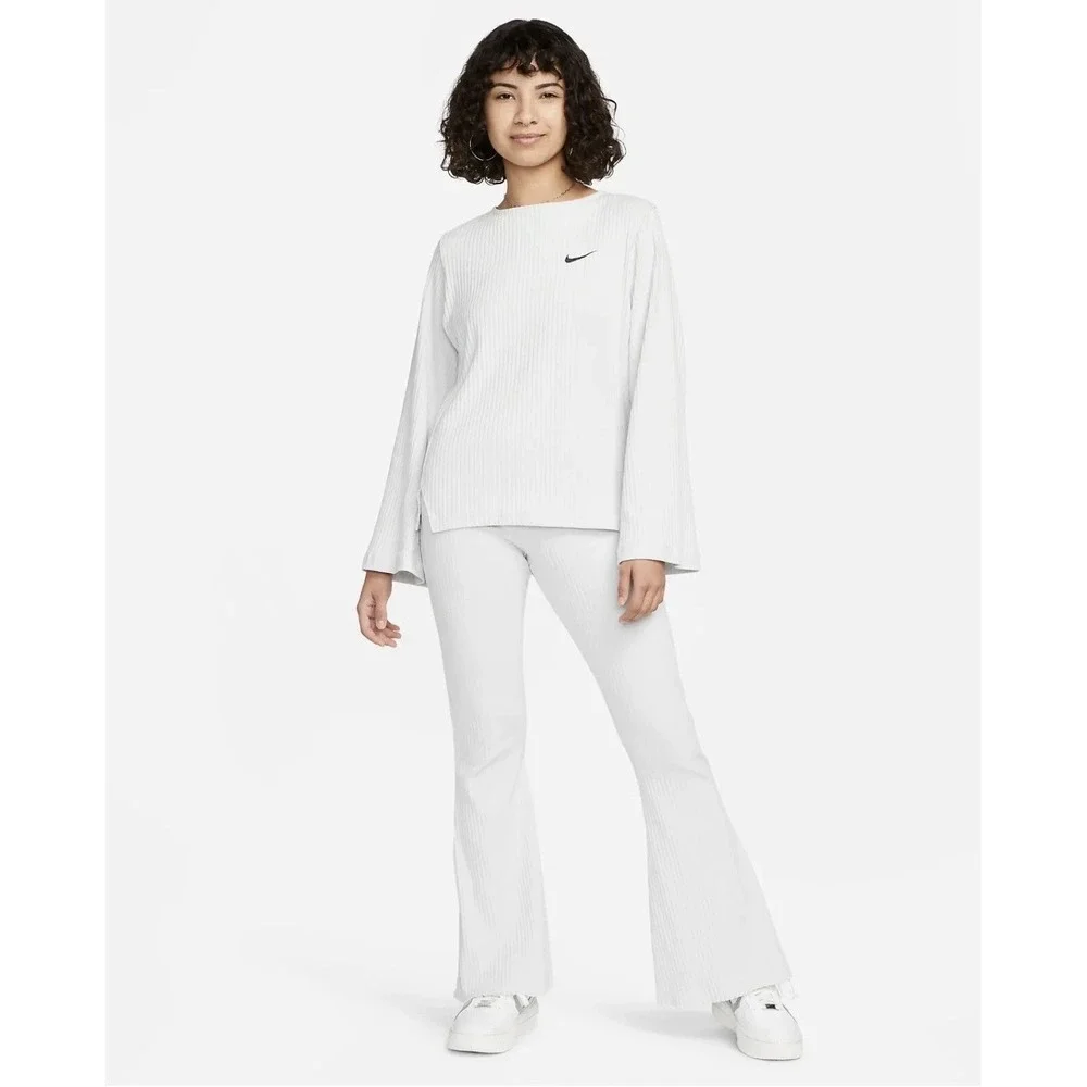 $80 Nike Women's‎ XL Sportswear High Waisted Ribbed Jersey Pants DV7868-025 NWT
